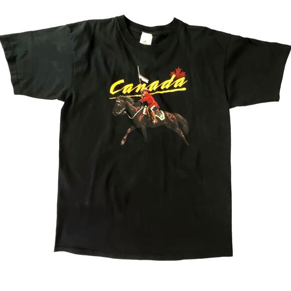Royal Canadian Mounted Police Horse & Rider Canada Tee Shirt XL Black RCMP - Picture 3 of 11